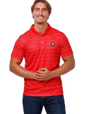 NWT FOCO NHL NHL Washington Nationals Logo Polo Short Sleeve Polyester Shirt L